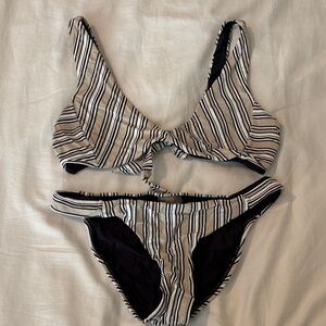 Striped Black and White Bikini